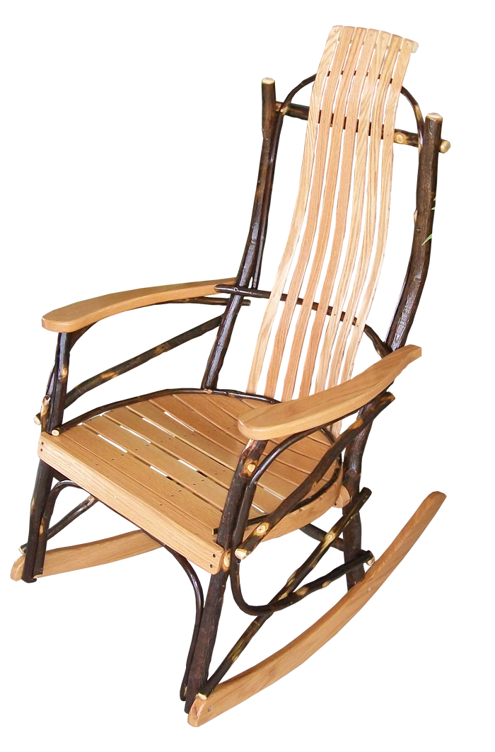 amish hickory rocking chair  natural finish