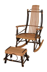 amish hickory rocking chair with table natural finish