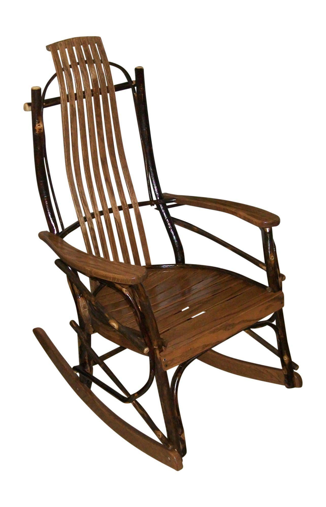 amish hickory rocking chair walnut finish