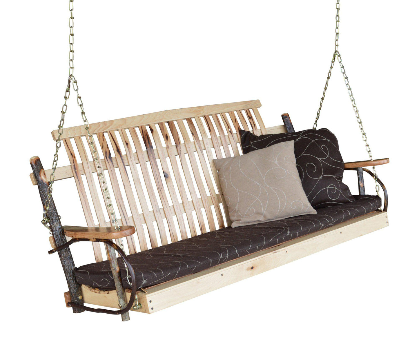 A&L Furniture Co. Amish Bentwood 5' Hickory Porch Swing - LEAD TIME TO SHIP 10 BUSINESS DAYS