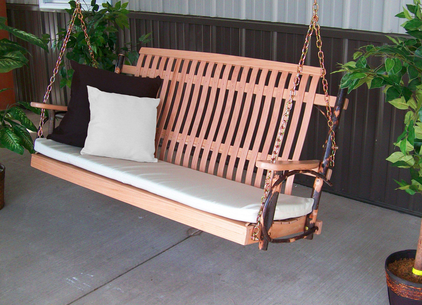 A&L Furniture Co. Amish Bentwood 5' Hickory Porch Swing - LEAD TIME TO SHIP 10 BUSINESS DAYS