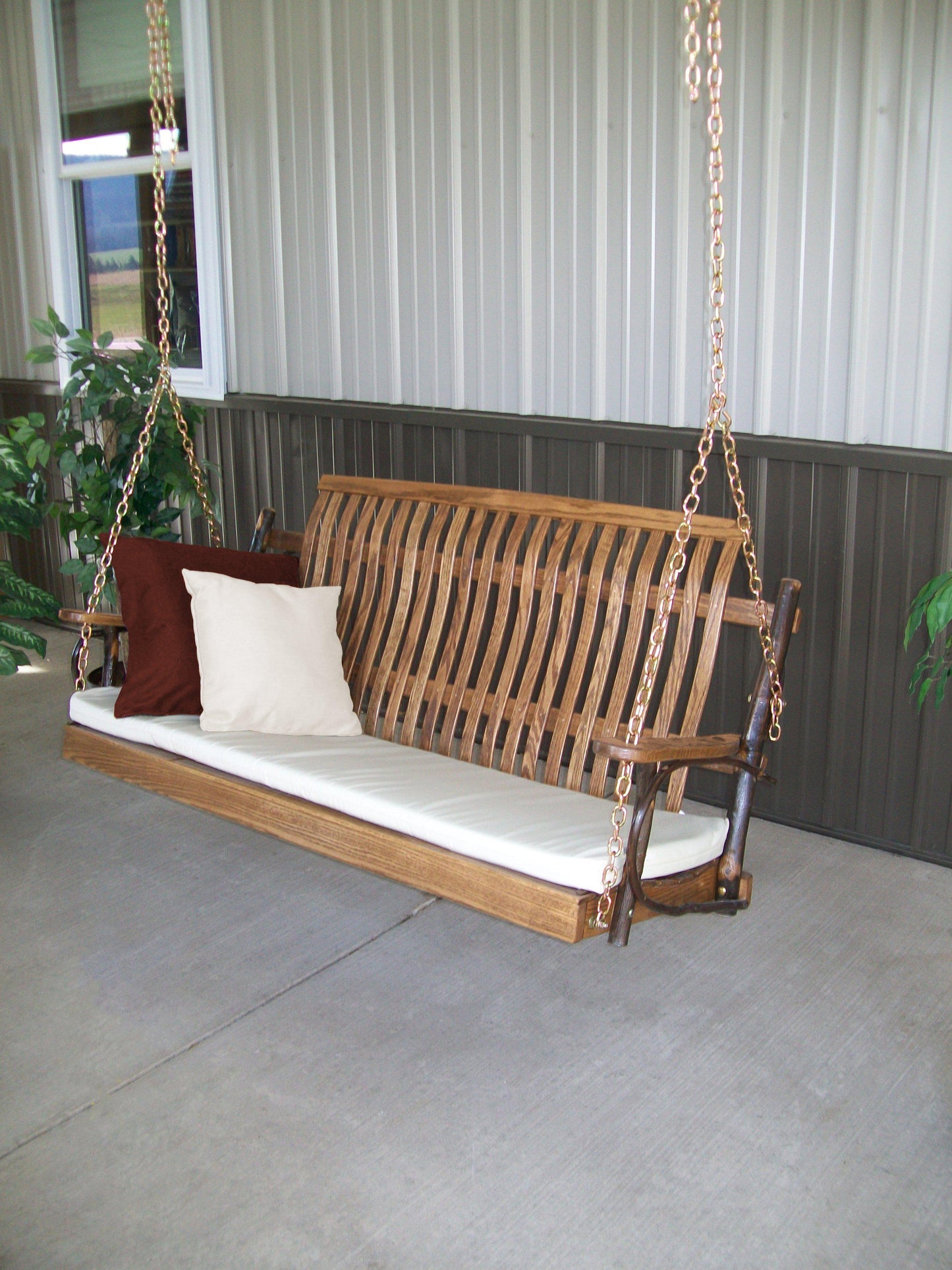 A&L Furniture Co. Amish Bentwood 5' Hickory Porch Swing - LEAD TIME TO SHIP 10 BUSINESS DAYS