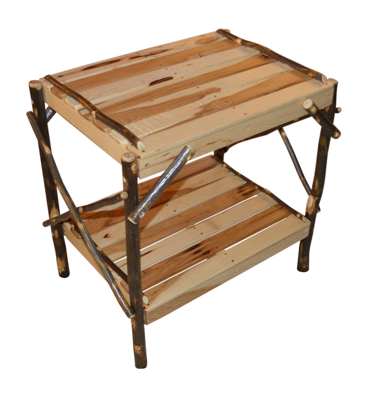 a&l amish hickory end table rustic finish