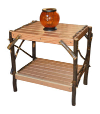 a&l amish hickory end table natural finish