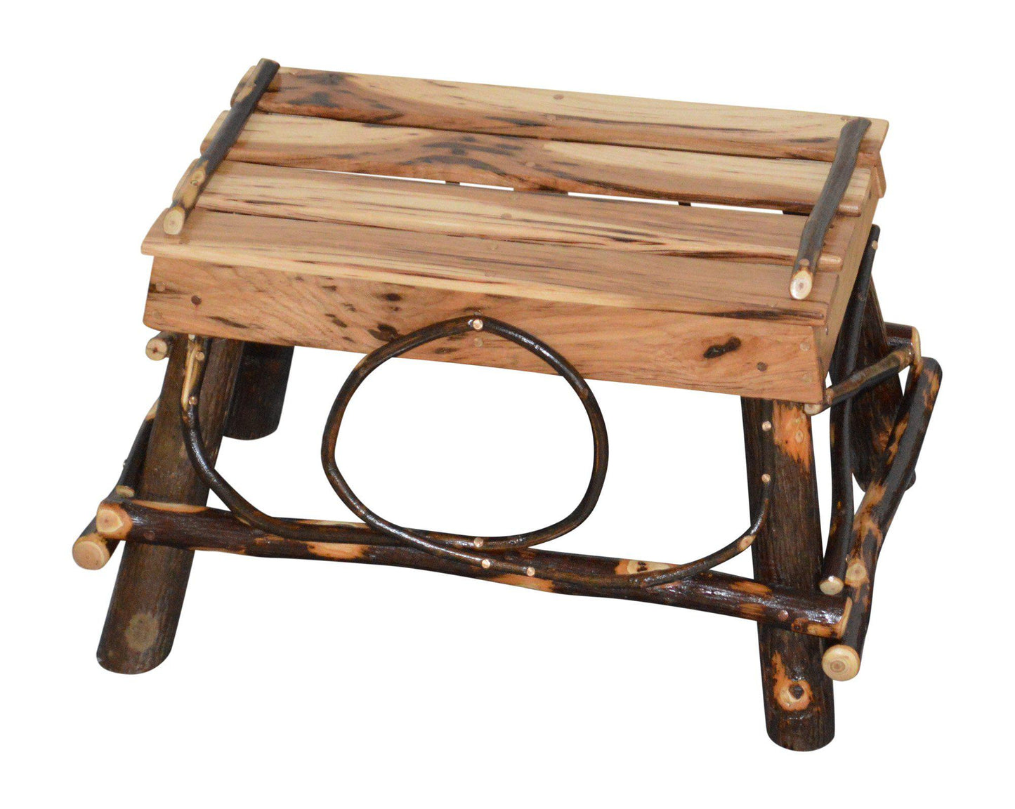 a&l amish hickory foot stool rustic hickory