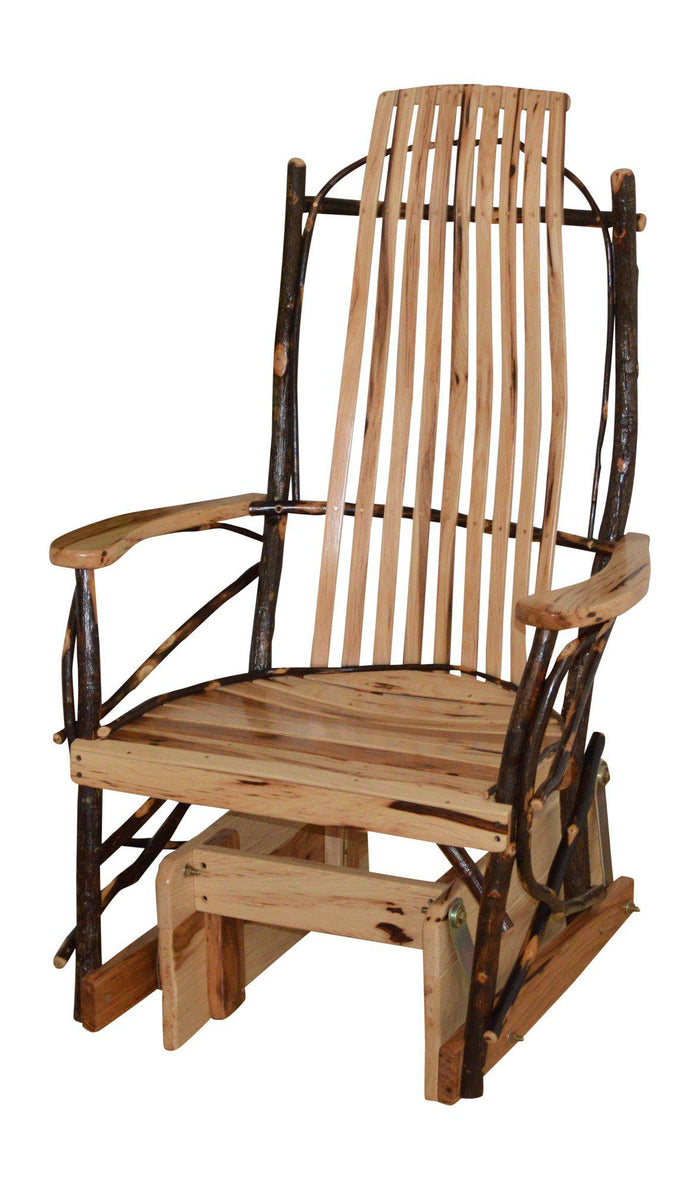 a&l amish hickory glider rocker rustic hickory