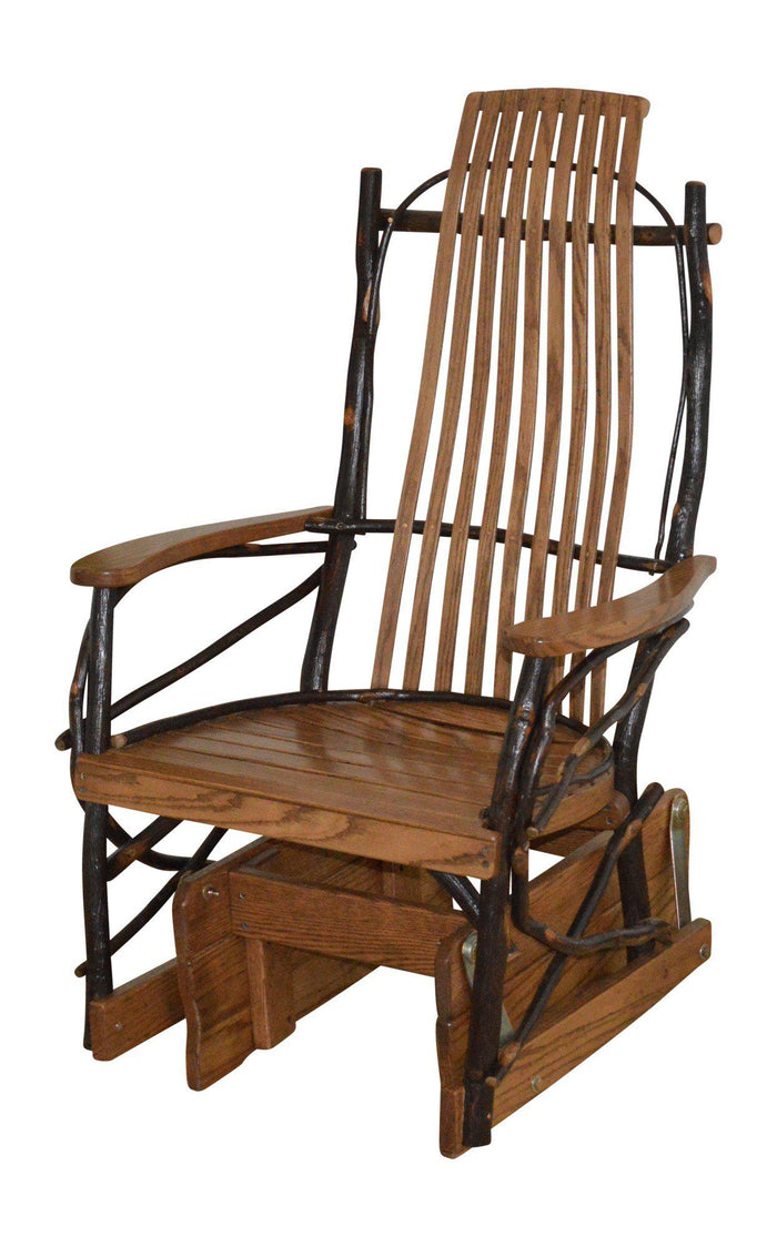 a&l amish hickory glider rocker walnut finish