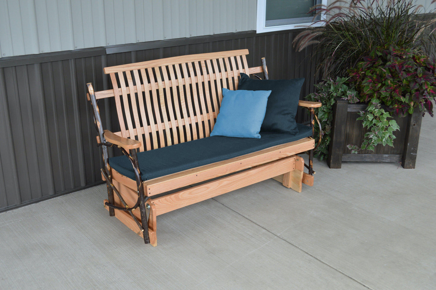 A&L Furniture Co. Amish Bentwood 5' Hickory Porch Glider - LEAD TIME TO SHIP 10 BUSINESS DAYS