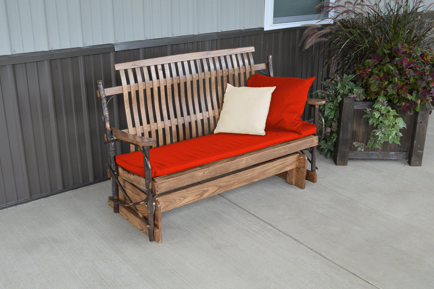 A&L Furniture Co. Amish Bentwood 5' Hickory Porch Glider - LEAD TIME TO SHIP 10 BUSINESS DAYS