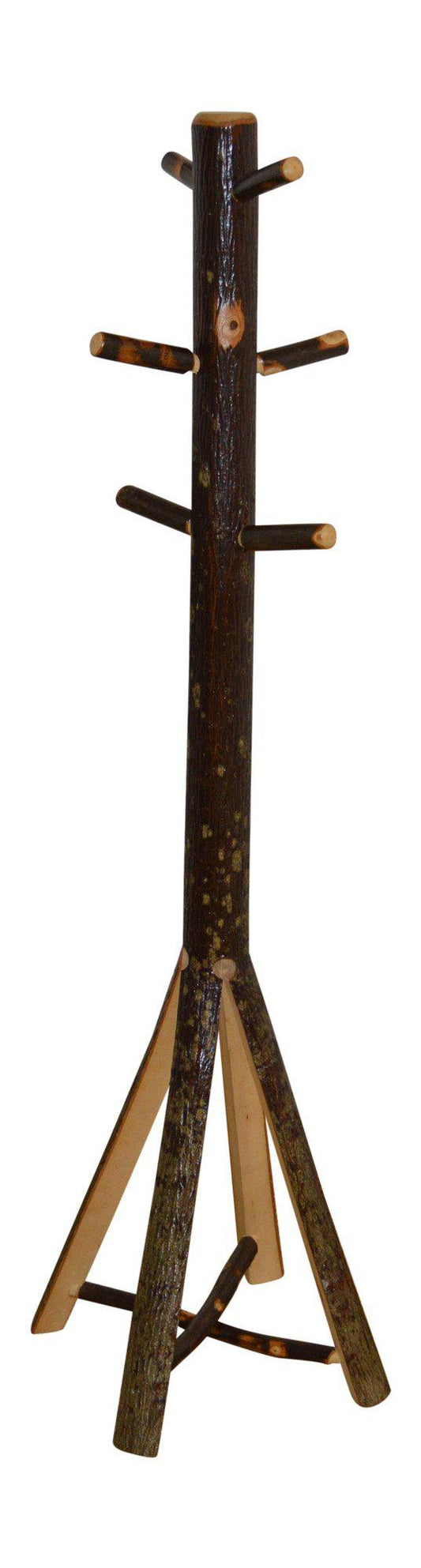 A&L Furniture Co. Amish Rustic Hickory Split Base Coat Tree - LEAD TIME TO SHIP 4 WEEKS OR LESS