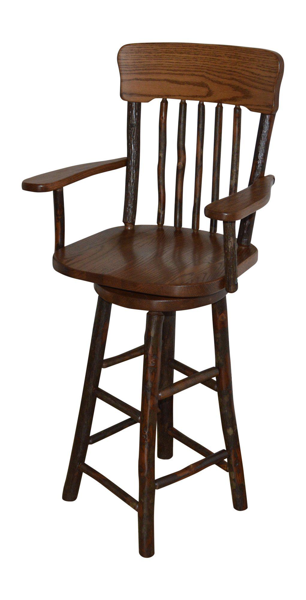 A&L Furniture Co. Hickory 3 Piece Bar table with Hickory Panel Back Swivel Barchairs - LEAD TIME TO SHIP 4 WEEKS OR LESS