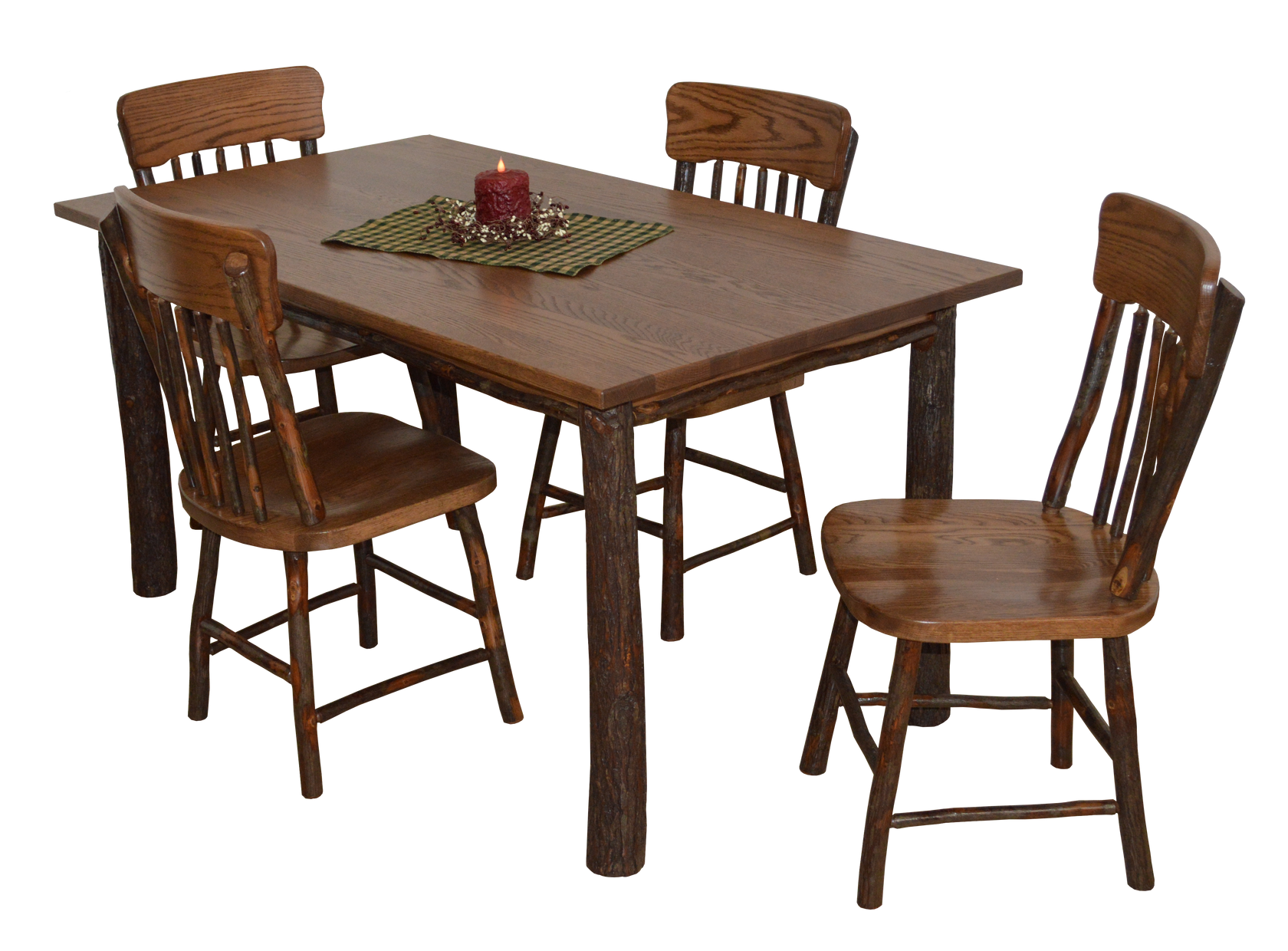 A & L Furniture 5 Piece Hickory Farm Dining Table Set Rocking Furniture