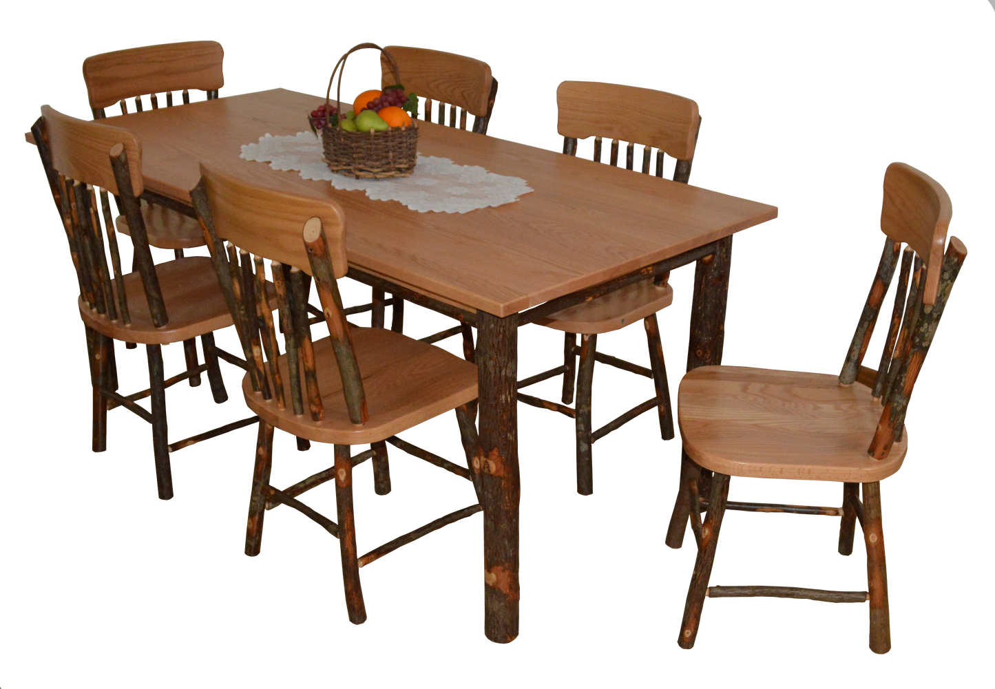 A&L Furniture Co. Hickory 7 Piece Farm Table Dining Set - LEAD TIME TO SHIP 10 BUSINESS DAYS