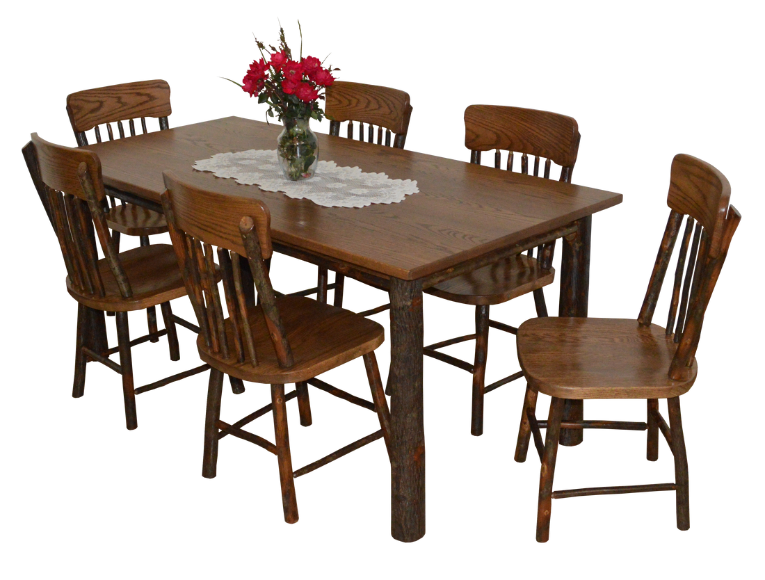 Hickory 7 Piece Farm Dining Table Set A & L Furniture Co Rocking