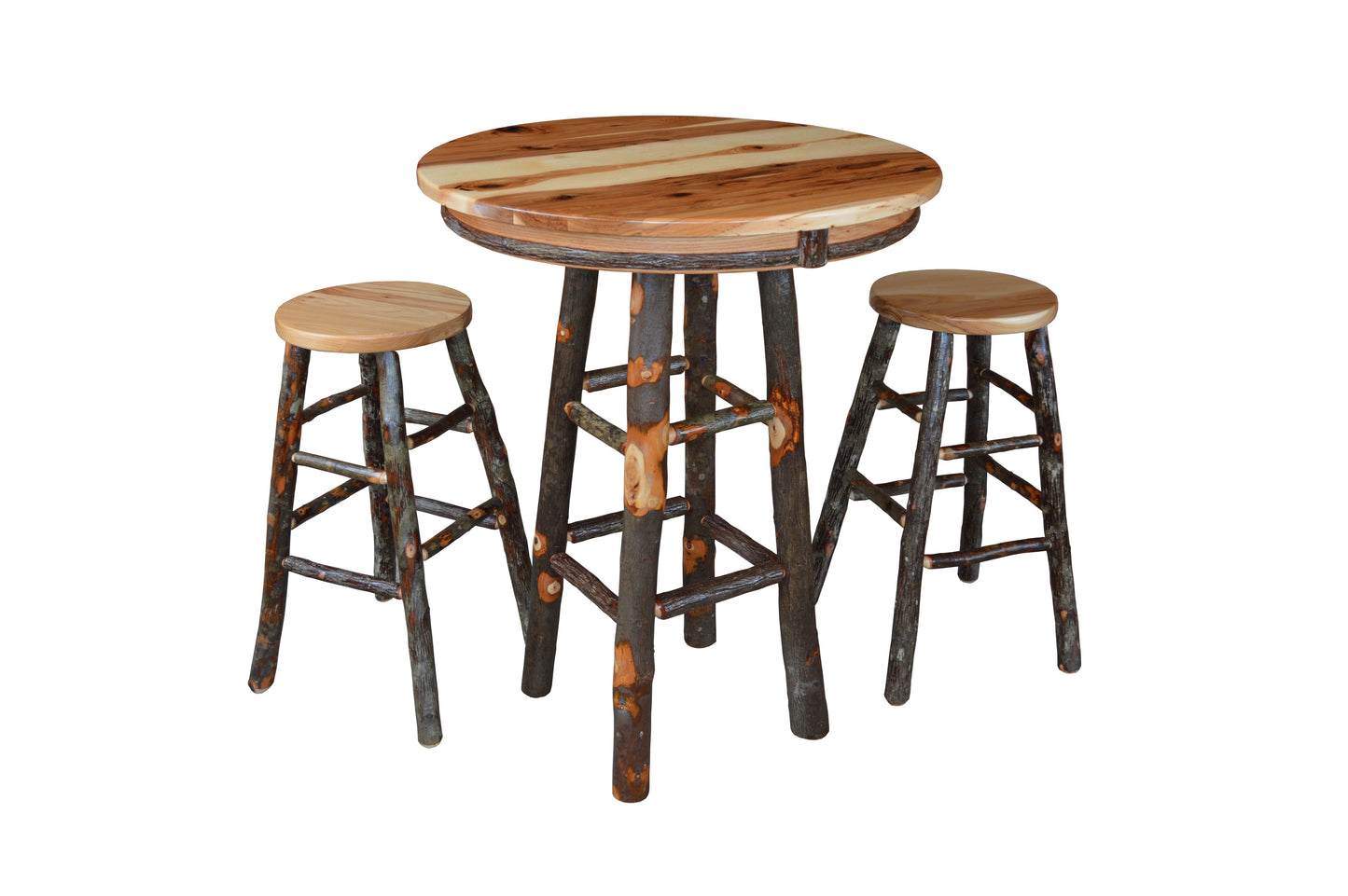 A&L Furniture Co. 33" Round Hickory Bar Table - LEAD TIME TO SHIP 10 BUSINESS DAYS