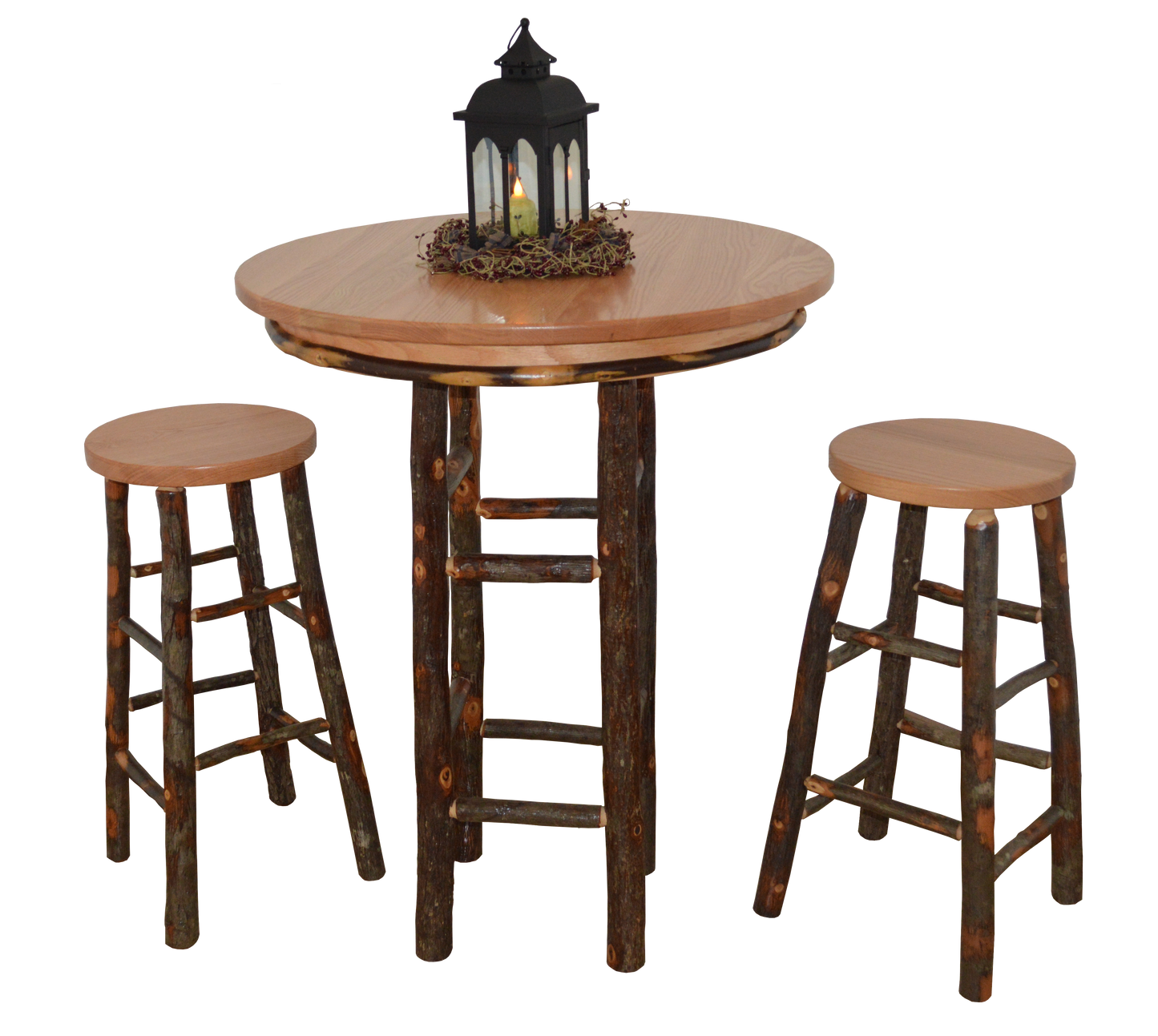 A&L Furniture Co. 33" Round Hickory Bar Table - LEAD TIME TO SHIP 10 BUSINESS DAYS