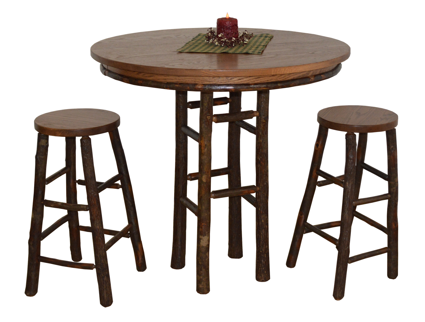 A&L Furniture Co. Hickory 3 Piece 42" Round Bar Table Set - LEAD TIME TO SHIP 10 BUSINESS DAYS