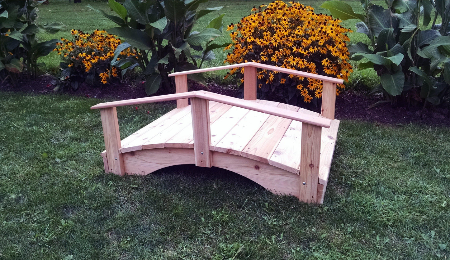 A&L Furniture Co. Western Red Cedar 3' x 4' Oriental Garden Bridge - LEAD TIME TO SHIP 4 WEEKS OR LESS