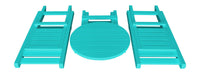 A&L Furniture Co. Recycled Plastic Amish Coronado Round Folding Bistro Set - Aruba Blue