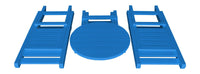 A&L Furniture Co. Recycled Plastic Amish Coronado Round Folding Bistro Set - Blue