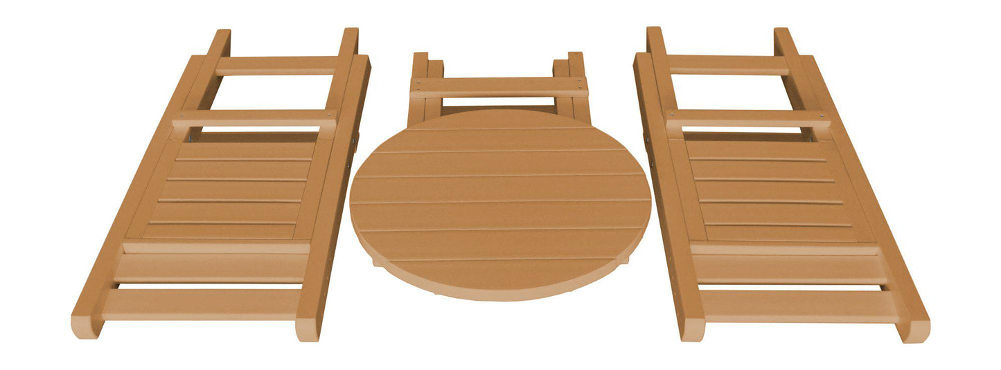 A&L Furniture Co. Recycled Plastic Amish Coronado Round Folding Bistro Set - Cedar