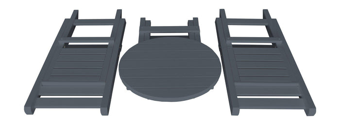 A&L Furniture Co. Recycled Plastic Amish Coronado Round Folding Bistro Set - Dark Gray