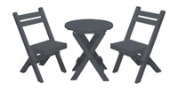 A&L Furniture Co. Recycled Plastic Amish Coronado Round Folding Bistro Set - Dark Gray