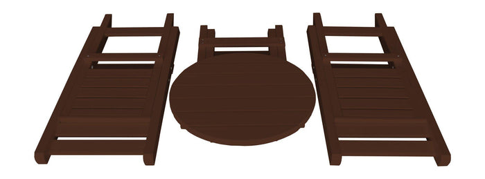 A&L Furniture Co. Recycled Plastic Amish Coronado Round Folding Bistro Set - Tudor Brown