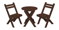 A&L Furniture Co. Recycled Plastic Amish Coronado Round Folding Bistro Set - Tudor Brown