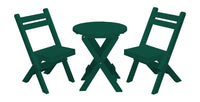 A&L Furniture Co. Recycled Plastic Amish Coronado Round Folding Bistro Set - Turf Green