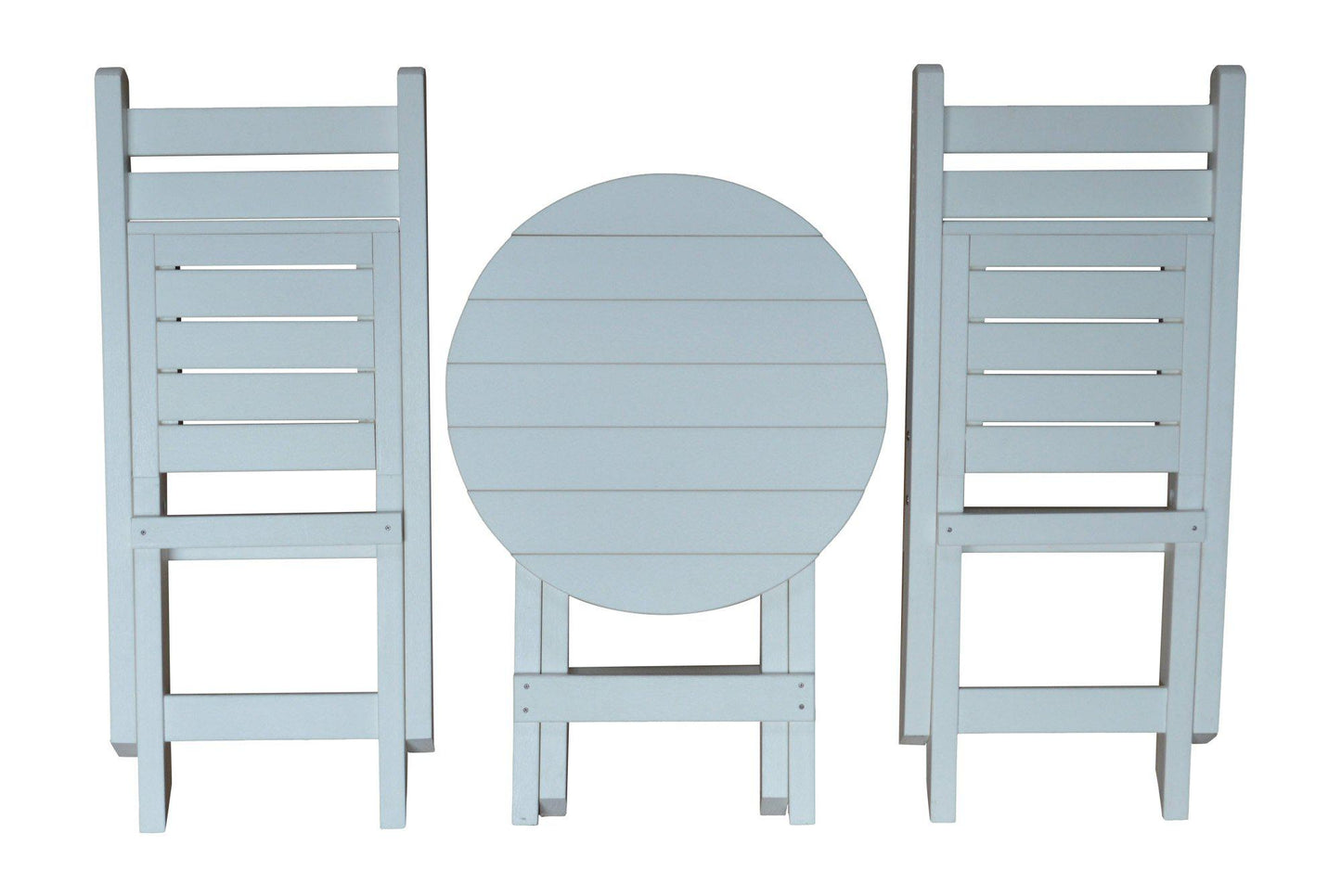 A&L Furniture Co. Recycled Plastic Amish Coronado Round Folding Bistro Set - White