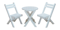 A&L Furniture Co. Recycled Plastic Amish Coronado Round Folding Bistro Set - White