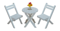 A&L Furniture Co. Recycled Plastic Amish Coronado Round Folding Bistro Set - White