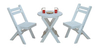 A&L Furniture Co. Recycled Plastic Amish Coronado Round Folding Bistro Set - White