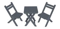 A&L Furniture Company Recycled Plastic Amish Coronado Square Folding Bistro Set - Dark Gray