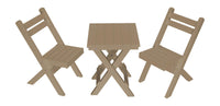 A&L Furniture Company Recycled Plastic Amish Coronado Square Folding Bistro Set - Weatheredwood