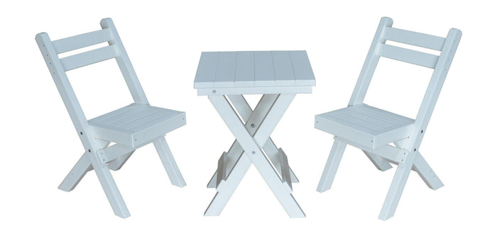 A&L Furniture Company Recycled Plastic Amish Coronado Square Folding Bistro Set - White