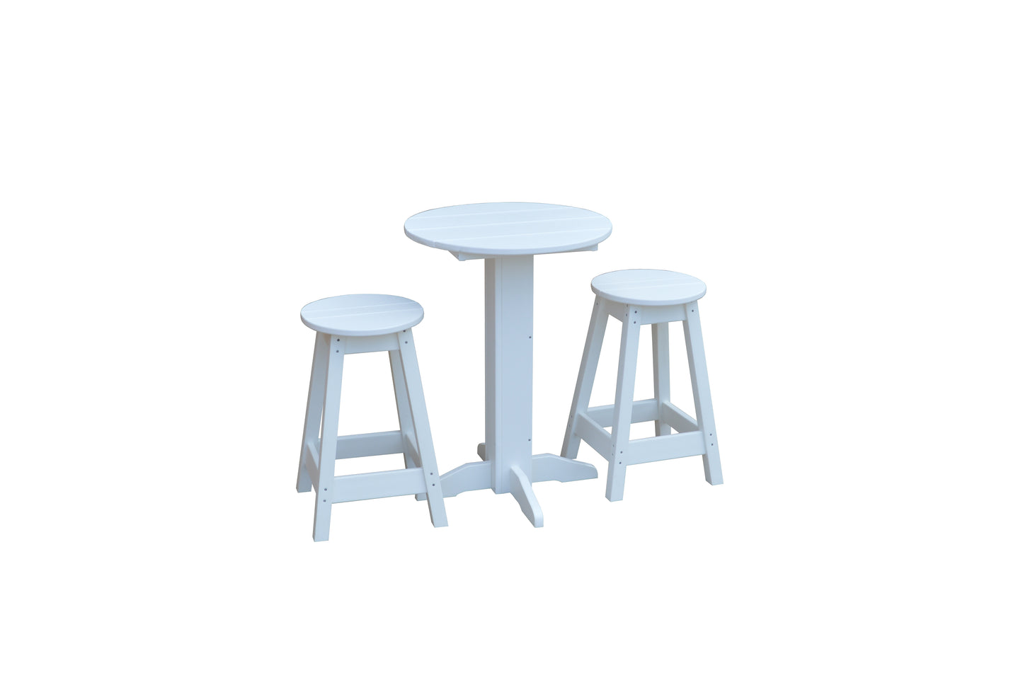 A&L Furniture Co. Recycled Plastic Round Bistro Stool Set - LEAD TIME TO SHIP 10 BUSINESS DAYS