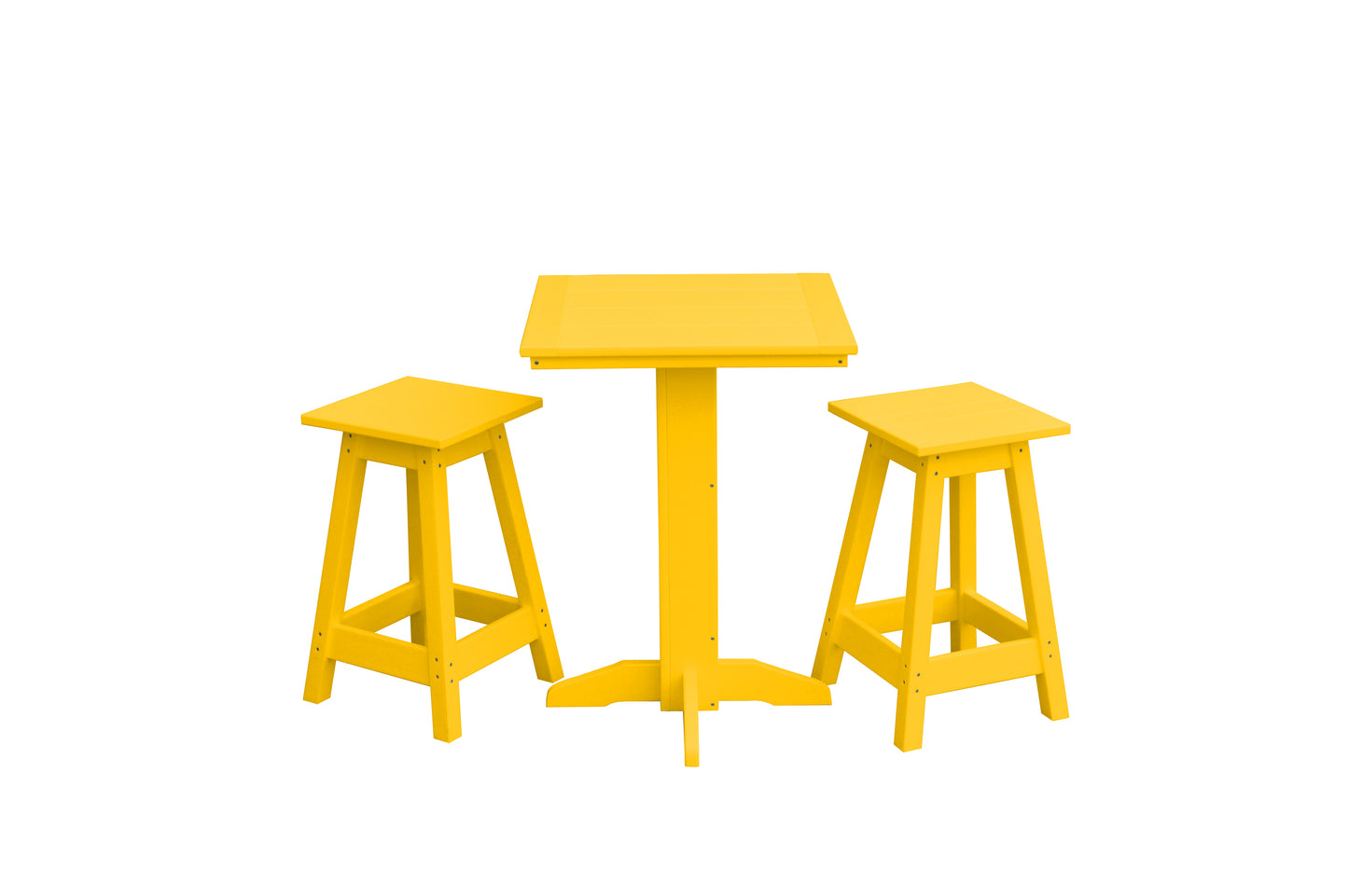 A&L Furniture Co. Recycled Plastic Square Bistro Stool Set - LEAD TIME TO SHIP 10 BUSINESS DAYS