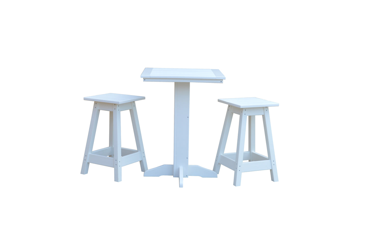 A&L Furniture Co. Recycled Plastic Square Bistro Stool Set - LEAD TIME TO SHIP 10 BUSINESS DAYS