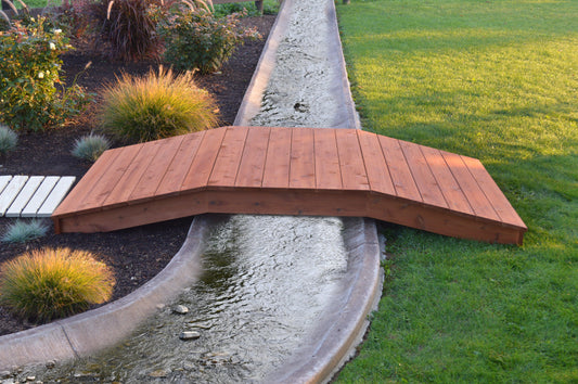 A&L Furniture Western Red Cedar 4'  x  8' Standard Plank Bridge - LEAD TIME TO SHIP 2 WEEKS