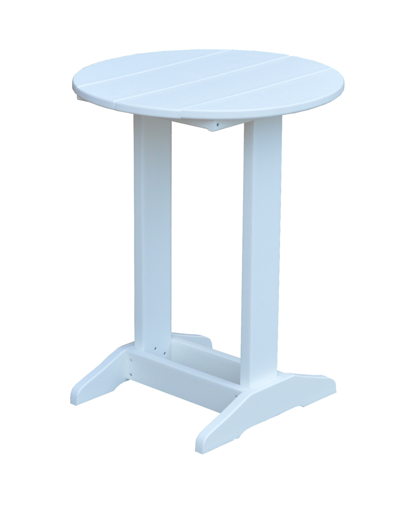 A&L Furniture Co. Recycled Plastic Round Balcony Side Table (PAIRS W/ COUNTER HEIGHT FURNITURE) - LEAD TIME TO SHIP 10 BUSINESS DAYS
