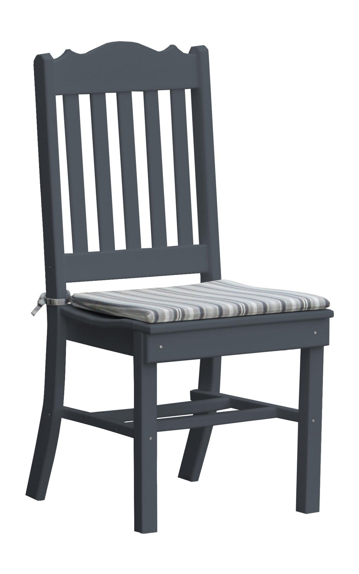 A&L Furniture Company Recycled Plastic Royal Dining Chair  - Dark Gray