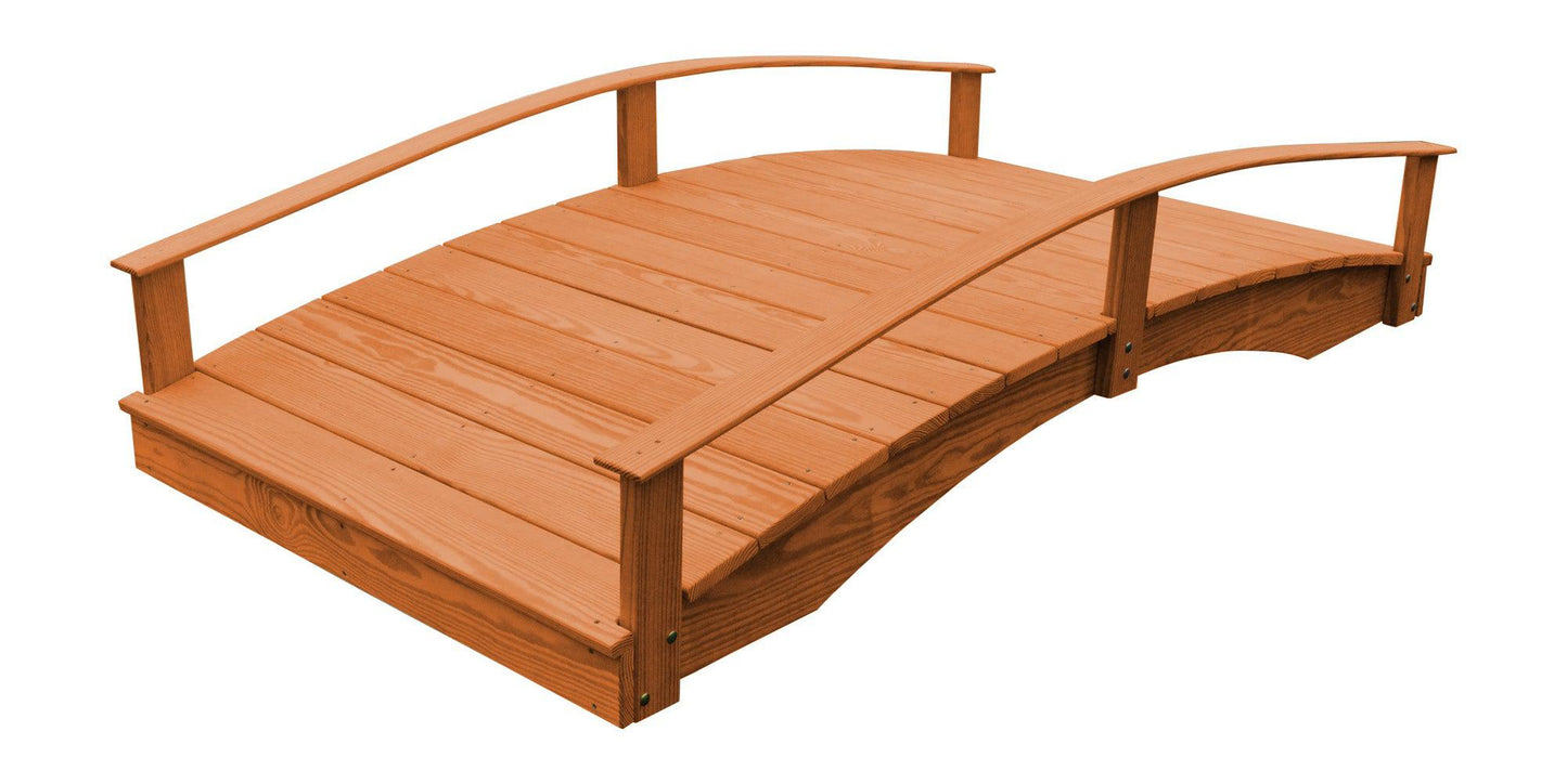 Backyard Crafts Western Red Cedar 4' x 8' Oriental Garden Bridge - LEAD TIME TO SHIP 2 WEEKS