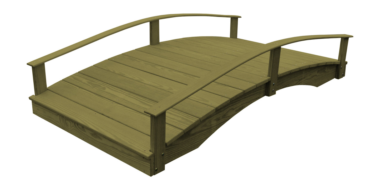 Backyard Crafts Western Red Cedar 4' x 8' Oriental Garden Bridge - LEAD TIME TO SHIP 2 WEEKS