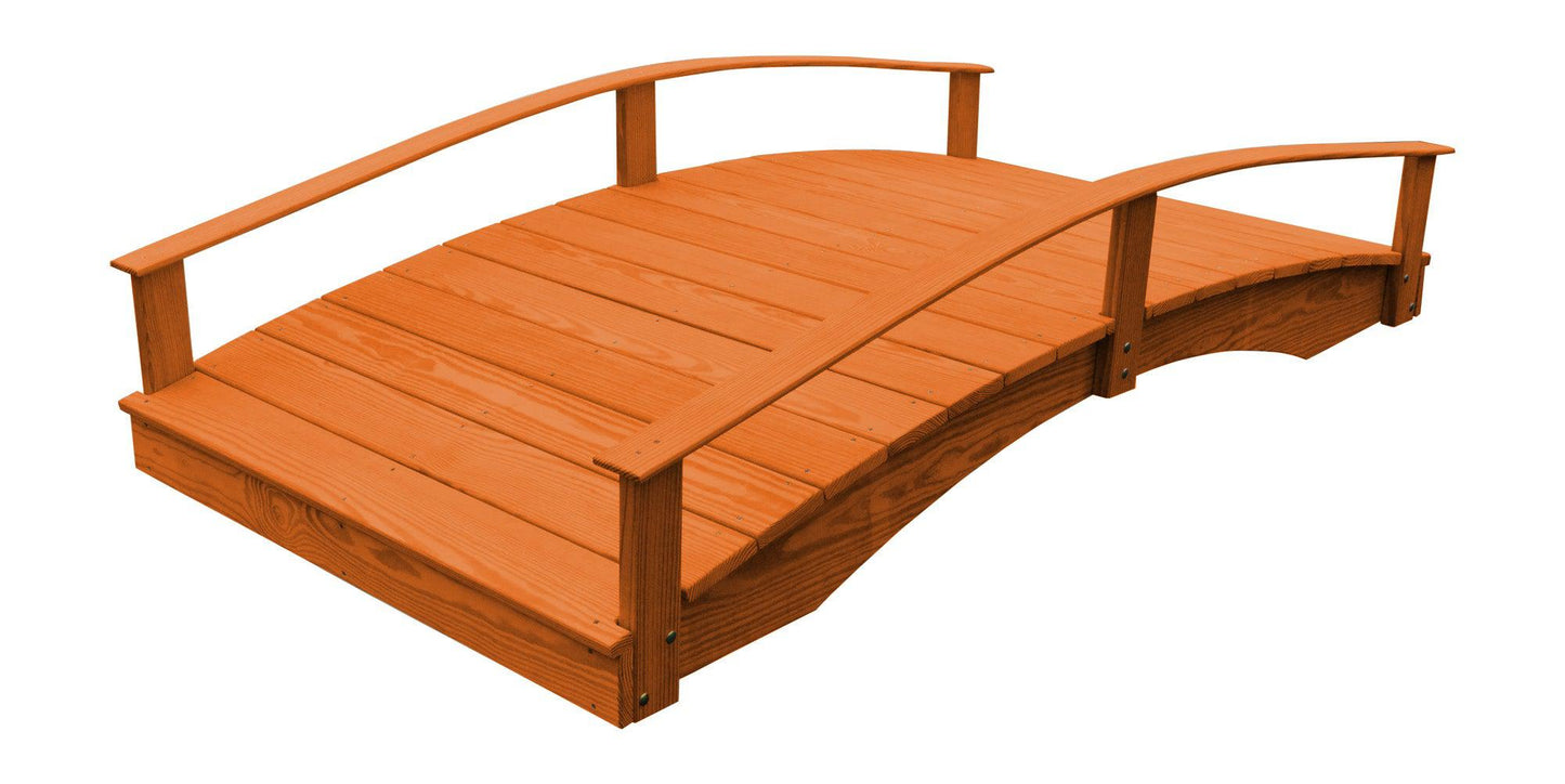 Backyard Crafts Western Red Cedar 4' x 8' Oriental Garden Bridge - LEAD TIME TO SHIP 2 WEEKS