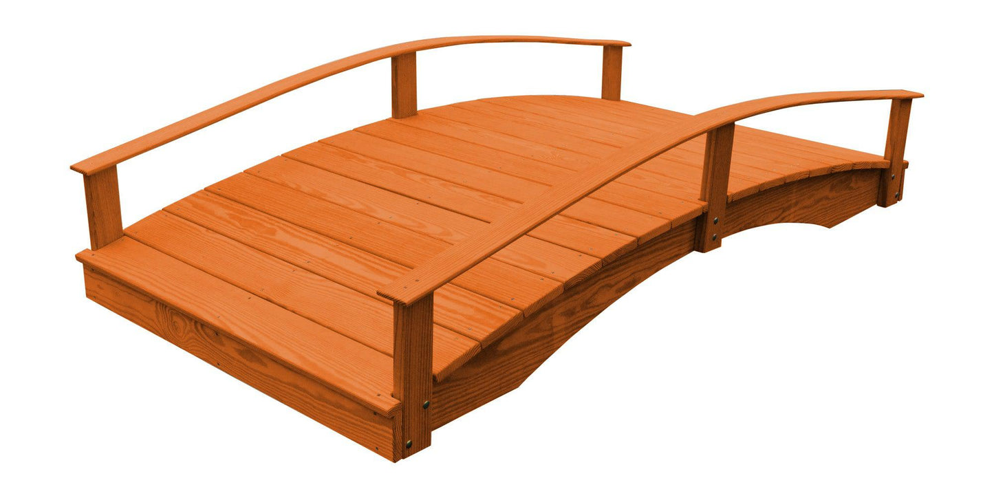 A&L Furniture Co. Western Red Cedar 4' x 8' Oriental Garden Bridge - LEAD TIME TO SHIP 4 WEEKS OR LESS