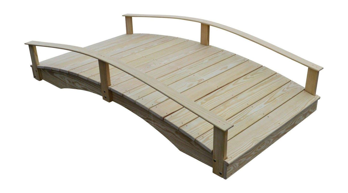 Backyard Crafts Western Red Cedar 4' x 8' Oriental Garden Bridge - LEAD TIME TO SHIP 2 WEEKS