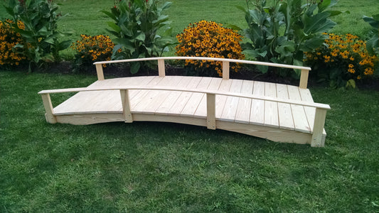 Backyard Crafts Western Red Cedar 3' x 8' Oriental Garden Bridge - LEAD TIME TO SHIP 2 WEEKS