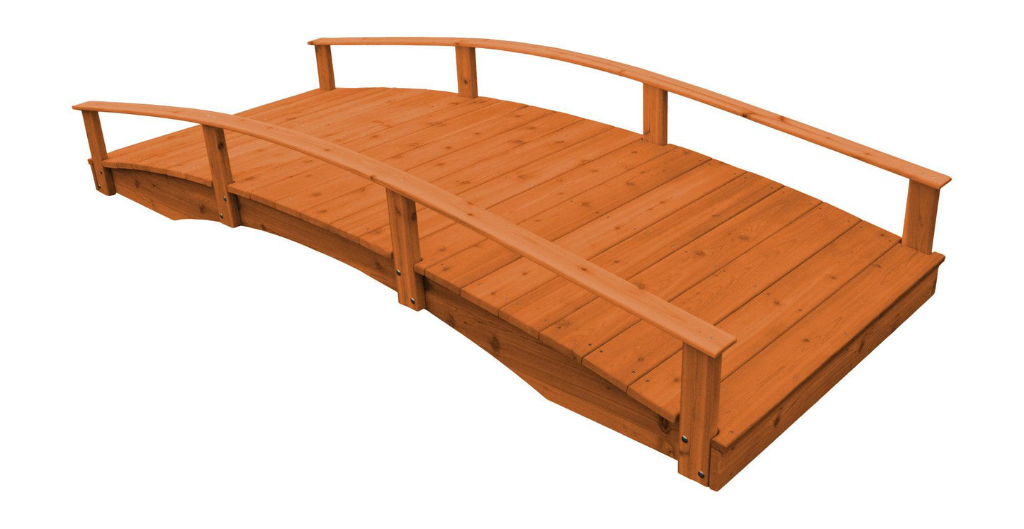 Backyard Crafts Western Red Cedar 4' x 12' Oriental Garden Bridge - LEAD TIME TO SHIP 2 WEEKS